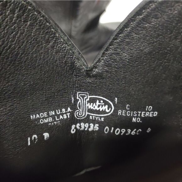 Justin Ostrich Black Men's Boot - Picture 4 of 6